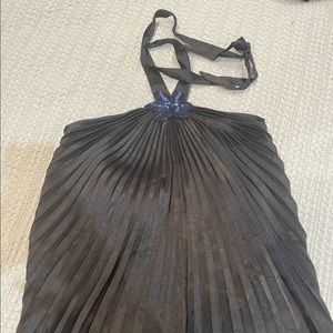 Silk pleated halter.Embellished on front Neverworn